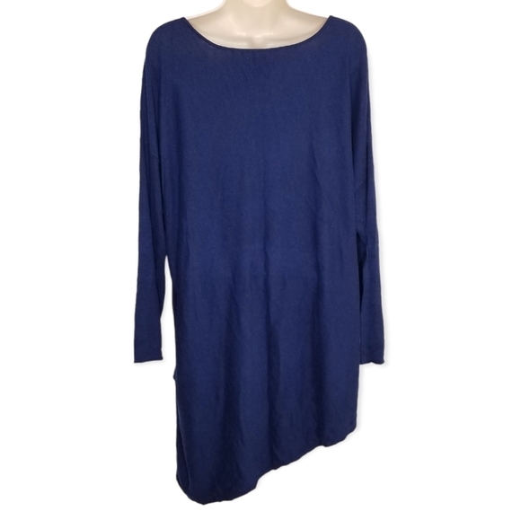 New Directions Woman Blue Knit Embroidered Floral Pattern Plus Size 3X - Picture 4 of 7